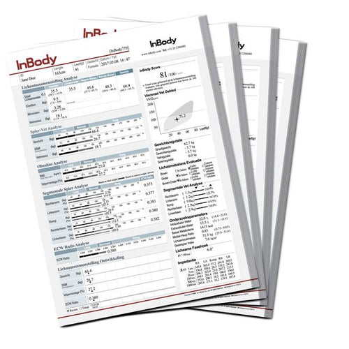 InBody Result Sheets (Qty: 500 sheets*)