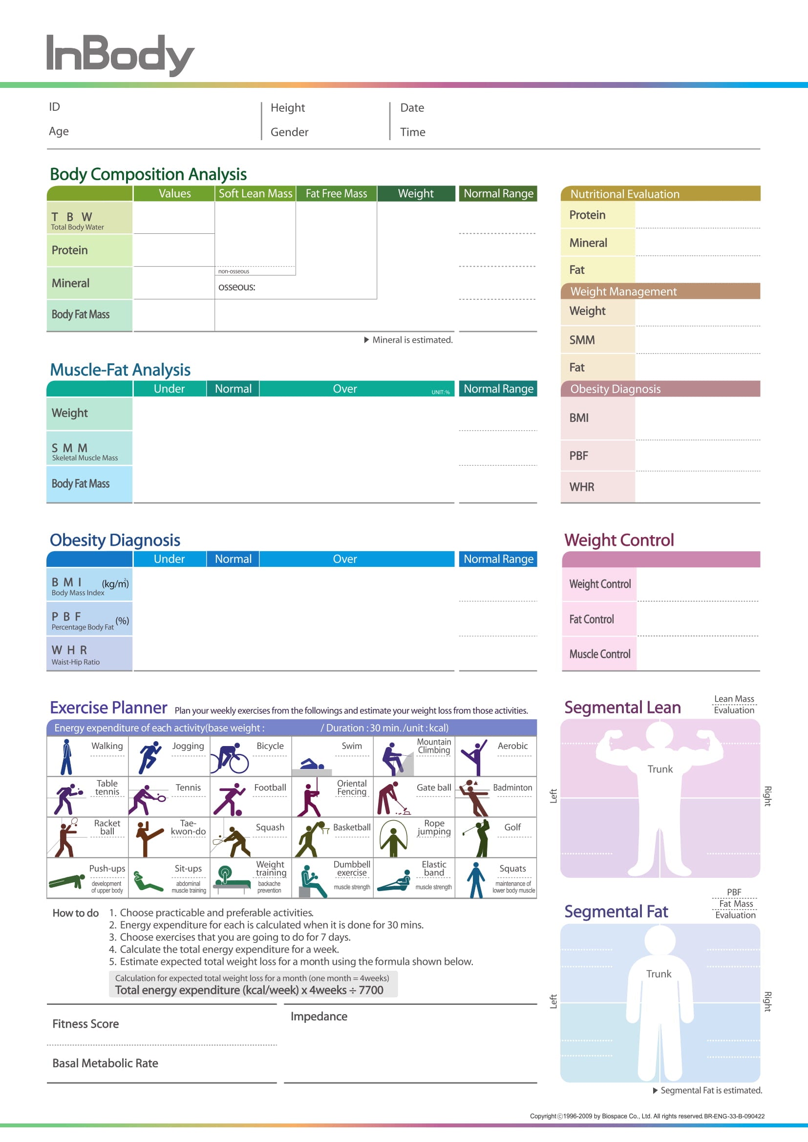 InBody Result Sheets (Qty: 500 sheets*) – InBody UK