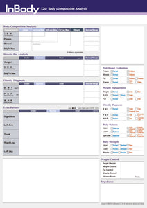 InBody Result Sheets (Qty: 500 sheets*)