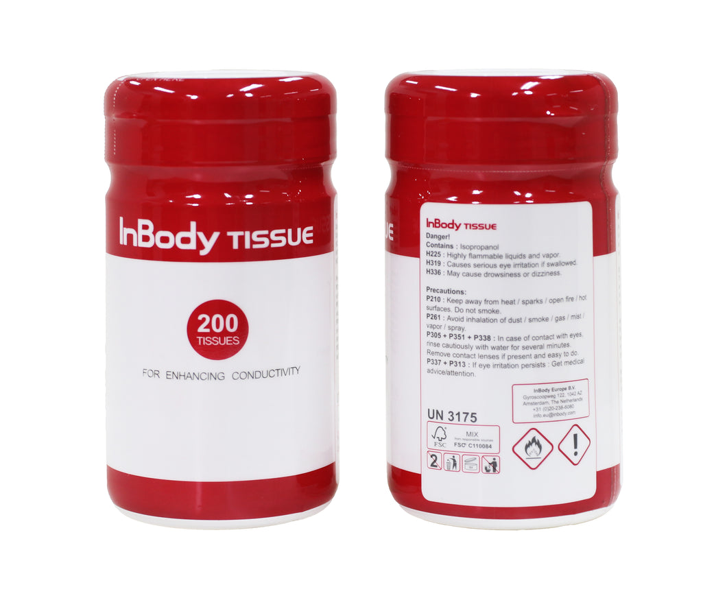 InBody Tissues - InBody approved device/user wipes: Qty: 400 (All models except InBody770)