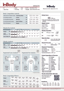 InBody Result Sheets (Qty: 500 sheets*)